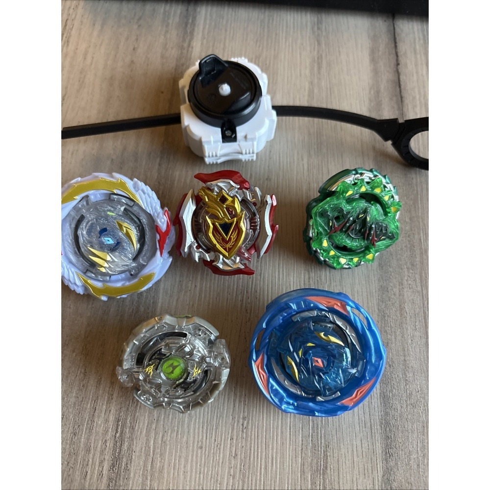 Beyblade Lot Of 5 Hasbro W/ Launcher